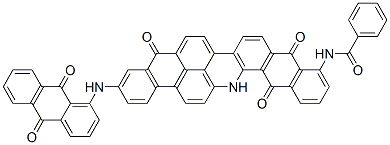 N-[3-[(9,10-Dihydro-9,10-dioxoanthracen-1-yl)amino]-5,10,15,16-tetrahydro-5,10,15-trioxoanthra[2,1,9-mna]naphth[2,3-h]acridin-11-yl]benzamide|