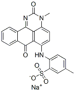 5-メチル-2-[(2,7-ジヒドロ-3-メチル-2,7-ジオキソ-3H-ベンゾ[e]ペリミジン-6-イル)アミノ]ベンゼンスルホン酸ナトリウム 化学構造式