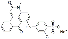 2-クロロ-4-[(2,7-ジヒドロ-3-メチル-2,7-ジオキソ-3H-ジベンゾ[f,ij]イソキノリン-6-イル)アミノ]ベンゼンスルホン酸ナトリウム 化学構造式