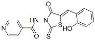 N-[5-[(2-ヒドロキシフェニル)メチレン]-4-オキソ-2-チオキソ-3-チアゾリジニル]-4-ピリジンカルボアミド 化学構造式
