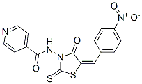 N-[5-[(4-Nitrophenyl)methylene]-4-oxo-2-thioxo-3-thiazolidinyl]-4-pyridinecarboxamide Struktur