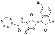 N-[5-(5-Bromo-1,2-dihydro-2-oxo-3H-indol-3-ylidene)-4-oxo-2-thioxothiazolidin-3-yl]-4-pyridinecarboxamide Struktur