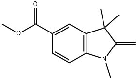 1,3,3-trimethyl-2-methylene-5-indolinecarboxylic acid methyl ester Struktur