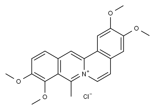 2,3,10,11-テトラメトキシ-8-メチルジベンゾ[a,g]キノリジニウム 化学構造式