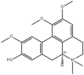(S)-5,6,6a,7-テトラヒドロ-9-ヒドロキシ-1,2,10-トリメトキシ-6,6-ジメチル-4H-ジベンゾ[de,g]キノリン-6-イウム 化学構造式