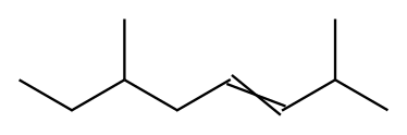 2,6-ジメチル-3-オクテン 化学構造式