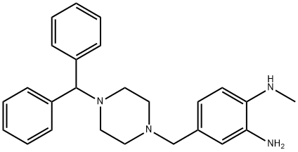 4-[[4-(diphenylmethyl)piperazin-1-yl]methyl]-N-methylbenzene-1,2-diamine,68740-30-7,结构式