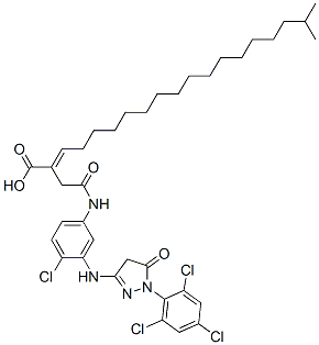 68758-77-0 2-[2-[[4-chloro-3-[[4,5-dihydro-5-oxo-1-(2,4,6-trichlorophenyl)-1H-pyrazol-3-yl]amino]phenyl]amino]-2-oxoethyl]isoicosenoic acid