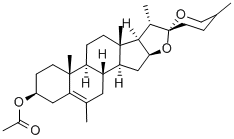 (25R)-6-メチルスピロスタ-5-エン-3β-オールアセタート 化学構造式