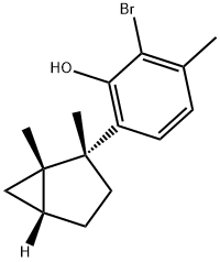 2-Bromo-6-[(1S,2R,5R)-1,2-dimethylbicyclo[3.1.0]hexan-2-yl]-3-methylphenol,68773-09-1,结构式