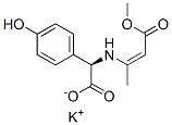 potassium [R(Z)]-(4-hydroxyphenyl)[(3-methoxy-1-methyl-3-oxoprop-1-enyl)amino]acetate 结构式