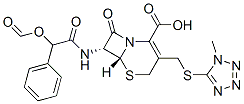 [6R-(6alpha,7beta)]-7-[(formyloxy)phenylacetamido]-3-[[(1-methyl-1H-tetrazol-5-yl)thio]methyl]-8-oxo-5-thia-1-azabicyclo[4.2.0]oct-2-ene-2-carboxylic acid Struktur