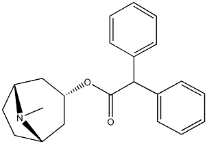 ジフェニル酢酸3-トロパニル 化学構造式
