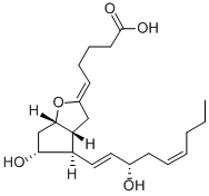 (5Z,13E,15S,17Z)-6,9α-エポキシ-11α,15-ジヒドロキシプロスタ-5,13,17-トリエン-1-酸 化学構造式