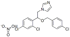 rac-1-[(R*)-2-[(4-クロロフェニル)メトキシ]-2-(2,4-ジクロロフェニル)エチル]-1H-イミダゾール・硝酸塩 化学構造式