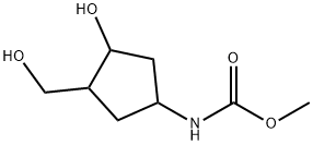 Carbamic  acid,  [3-hydroxy-4-(hydroxymethyl)cyclopentyl]-,  methyl  ester  (9CI) Struktur