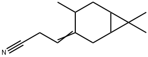3-(4,7,7-trimethylbicyclo[4.1.0]hept-3-ylidene)propiononitrile Struktur