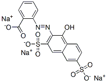 trisodium 2-[(1-hydroxy-3,6-disulphonato-2-naphthyl)azo]benzoate Structure