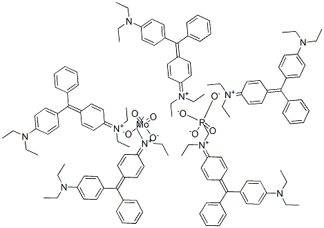 Ethanaminium, N-[4-[[4-(diethylamino)phenyl]phenylmethylene]-2,5-cyclohexadien-1-ylidene]-N-ethyl-, molybdatephosphate Struktur