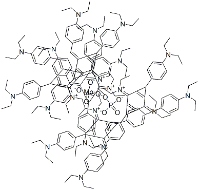Ethanaminium, N-4-bis4-(diethylamino)phenylmethylene-2,5-cyclohexadien-1-ylidene-N-ethyl-, molybdatephosphate Structure