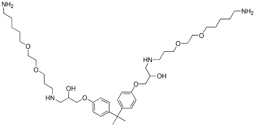 1,1'-[(1-Methylethylidene)bis(4,1-phenyleneoxy)]bis[3-[[3-[2-[(5-aminopentyl)oxy]ethoxy]propyl]amino]-2-propanol] Struktur
