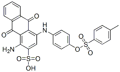 1-アミノ-4-[[4-[[(4-メチルフェニル)スルホニル]オキシ]フェニル]アミノ]-9,10-ジヒドロ-9,10-ジオキソ-2-アントラセンスルホン酸 化学構造式