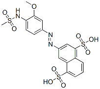 3-[[3-メトキシ-4-[(メチルスルホニル)アミノ]フェニル]アゾ]-1,5-ナフタレンジスルホン酸 化学構造式
