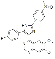 Quinazoline,  4-[5-(4-fluorophenyl)-2-[4-(methylsulfinyl)phenyl]-1H-imidazol-4-yl]-6,7-dimethoxy-  (9CI) Structure