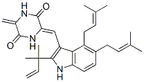 (Z)-3-[[2-(1,1-Dimethyl-2-propenyl)-4,5-bis(3-methyl-2-butenyl)-1H-indol-3-yl]methylene]-6-methylene-2,5-piperazinedione,68836-03-3,结构式