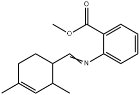 2-[[(2,4-ジメチル-3-シクロヘキセン-1-イル)メチレン]アミノ]安息香酸メチル 化学構造式