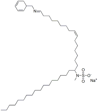 sodium 2-heptadecylmethyl-1H-benzimidazolesulphonate Struktur