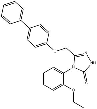 s-Triazole-2-thiol, 5-(4-biphenylyloxymethyl)-1-(o-ethoxyphenyl)- Struktur