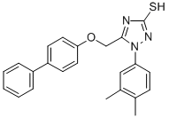 s-Triazole-2-thiol, 5-(4-biphenylyloxymethyl)-1-(3,4-dimethylphenyl)- Struktur