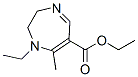 1H-1,4-Diazepine-6-carboxylicacid,1-ethyl-2,3-dihydro-7-methyl-,ethylester(9CI) Struktur