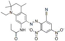 N-[6-[(2-cyano-4,6-dinitrophenyl)azo]-1-ethyl-1,2,3,4-tetrahydro-2,2,4-trimethylquinolin-7-yl]propionamide Struktur