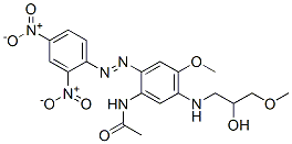 N-[2-[(2,4-ジニトロフェニル)アゾ]-5-[(2-ヒドロキシ-3-メトキシプロピル)アミノ]-4-メトキシフェニル]アセトアミド 化学構造式