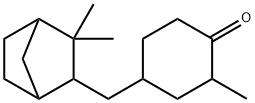 4-[(3,3-dimethylbicyclo[2.2.1]hept-2-yl)methyl]-2-methylcyclohexan-1-one  Struktur