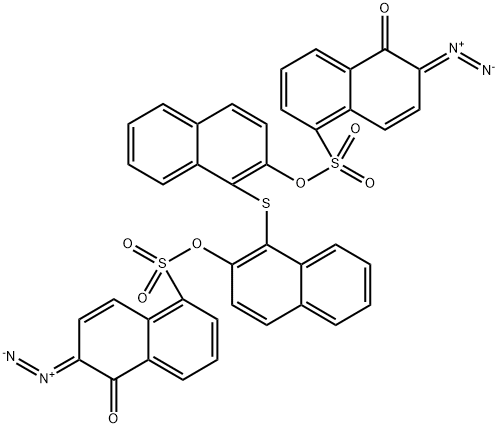thiodinaphthalene-1,2-diyl tetrakis(6-diazo-5,6-dihydro-5-oxonaphthalene-1-sulphonate) Structure