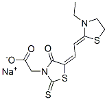 sodium 5-[(3-ethylthiazolidin-2-ylidene)ethylidene]-4-oxo-2-thioxothiazolidin-3-acetate Structure