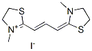 4,5-dihydro-3-methyl-2-[3-(3-methylthiazolidin-2-ylidene)prop-1-enyl]thiazolium iodide Struktur