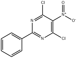 4,6-ジクロロ-5-ニトロ-2-フェニルピリミジン 化学構造式