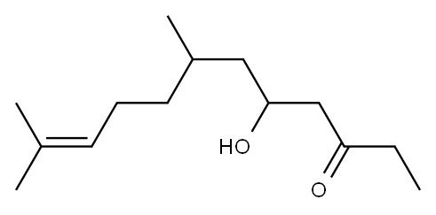 5-hydroxy-7,11-dimethyldodec-10-en-3-one Structure