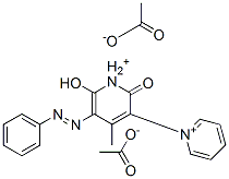 1',2'-dihydro-6'-hydroxy-4'-methyl-2'-oxo-5'-(phenylazo)-1,3'-bipyridinium acetate Struktur