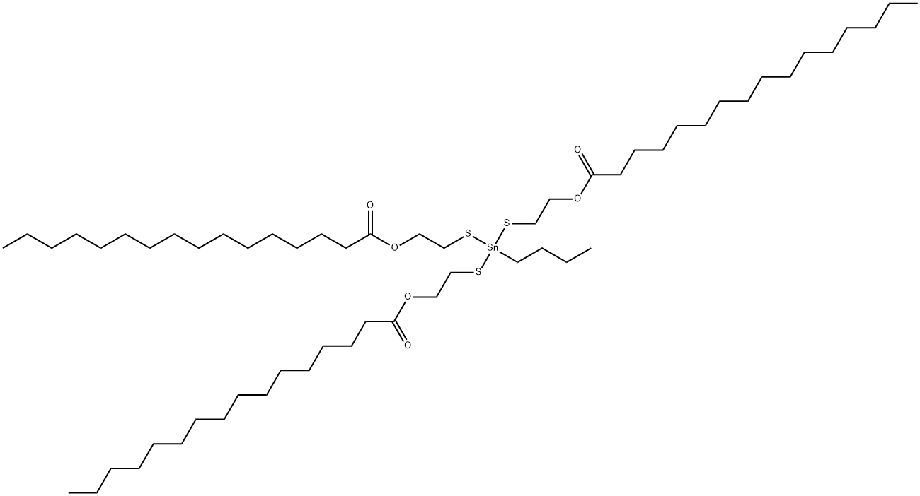 トリスヘキサデカン酸(ブチルスタンニリジン)トリス(チオ-2,1-エタンジイル) 化学構造式