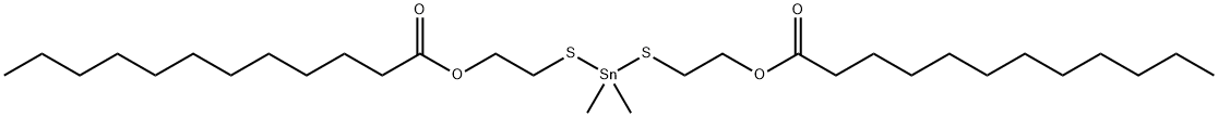 ビスドデカン酸(ジメチルスタンニレン)ビス(チオ-1,2-エタンジイル) 化学構造式
