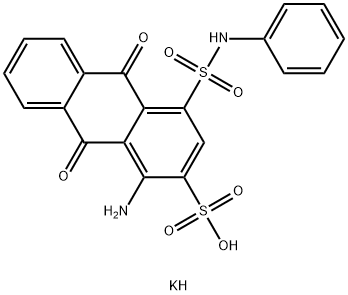 1-Amino-9,10-dihydro-9,10-dioxo-4-[(phenylamino)sulfonyl]-2-anthracenesulfonic acid potassium salt Struktur