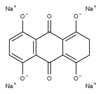 2,3-ジヒドロ-1,4,5,8-テトラ(ソジオオキシ)-9,10-アントラセンジオン 化学構造式