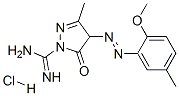 4,5-ジヒドロ-4-[(2-メトキシ-5-メチルフェニル)アゾ]-3-メチル-5-オキソ-1H-ピラゾール-1-カルボイミドアミド・塩酸塩 化学構造式