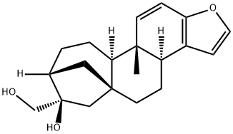 (3bS)-3b,4,5,6,7,8,9,10,10aα,10b-デカヒドロ-7β-ヒドロキシ-10bβ-メチル-5aβ,8β-メタノ-5aH-シクロヘプタ[5,6]ナフト[2,1-b]フラン-7-メタノール 化学構造式