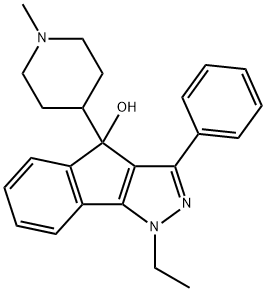 1,4-Dihydro-1-ethyl-4-(1-methyl-4-piperidyl)-3-phenylindeno[1,2-c]pyrazol-4-ol Structure